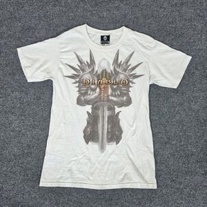J!NX Diablo III Tyrael Graphic T-Shirt Mens Small Cream Blizzard Entertainment